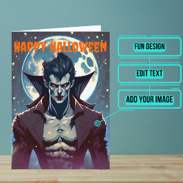 Attractive Male Vampire Halloween Kort