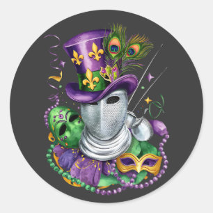 Attractive Mardi Gras Mix Cycling Costume Festive Runt Klistermärke