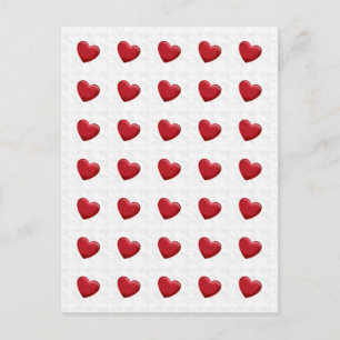 Attractive Red Hearts Grått Pop Art Kärlek vykort