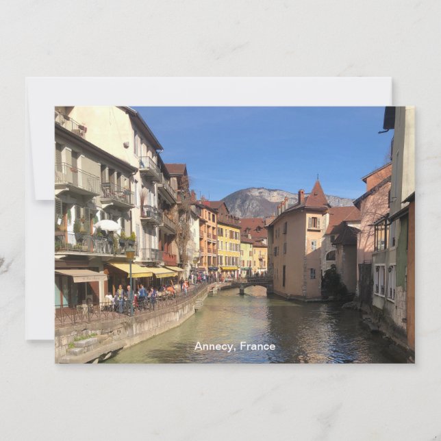 Attractive River View of Annecy, Frankrike on a a Julkort (Framsida)