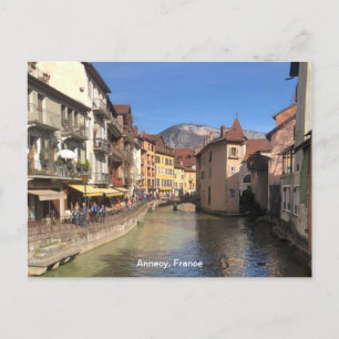 Attractive River View of Annecy, Frankrike on a a Vykort