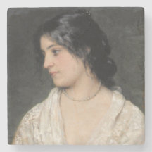 Attractive Young Woman med Pearl Necklace