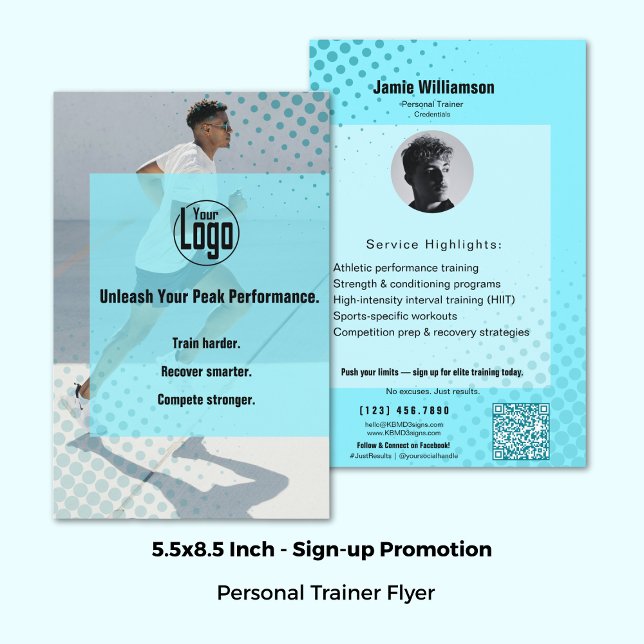 Attrahera Idrottare med personlig tränare för avan Flygblad (5.5x8.5 Inch, Attract Athletes Advanced Fitness Personal Trainer Flyer)