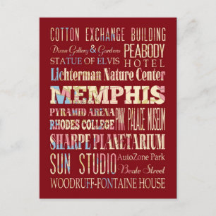 Attraktion & Berömd Ställe av Memphis, Tennessee. Vykort