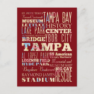 Attraktion & Berömd Ställe av Tampa, Florida. Vykort