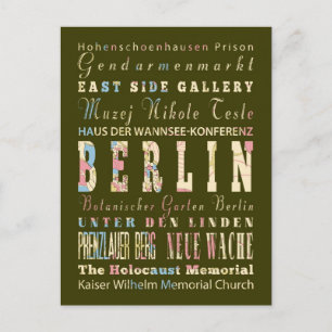Attraktion & Berömd Ställe i Berlin,Tyskland. Vykort
