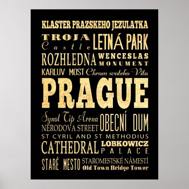 Attraktion & Berömd Ställe i Prag, Stredocesky Poster (Framsidan)