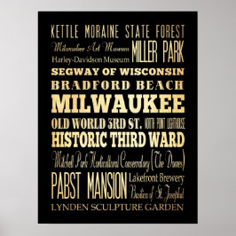 Attraktion & Berömd Ställe Milwaukee, Wisconsin Poster