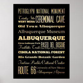 Attraktion & Berömd Ställe of Albuquerque, N.M. Poster