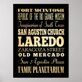 Attraktion & Berömd Ställe of Laredo, Texas Poster