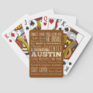Attraktion & Berömd Ställen av Austin, Texas. Kortlek