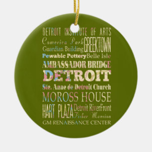 Attraktioner & berömd ställen av Detroit, Julgransprydnad Keramik