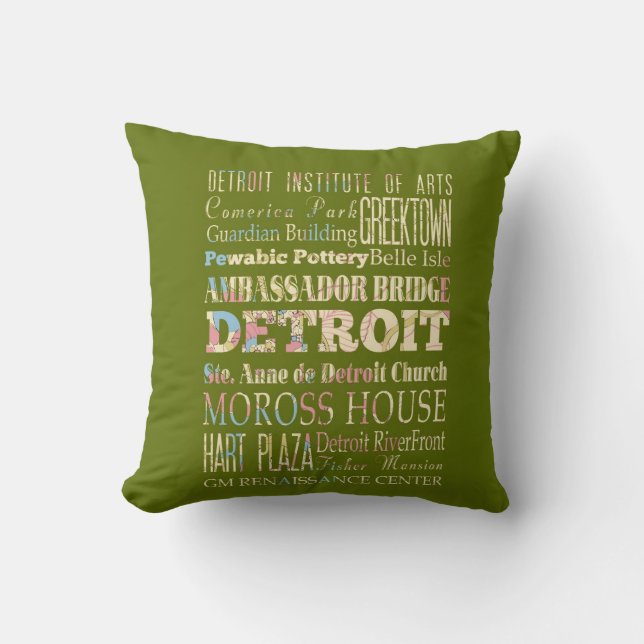 Attraktioner & berömd ställen av Detroit, Kudde (Framsida)