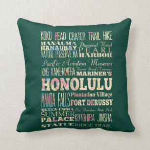 Attraktioner & berömd ställen av Honolulu, Hawai Kudde