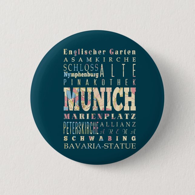 Attraktioner & berömd ställen av Munich, Germany. Knapp (Framsida)