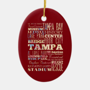 Attraktioner & berömd ställen av Tampa, Florida. Julgransprydnad Keramik