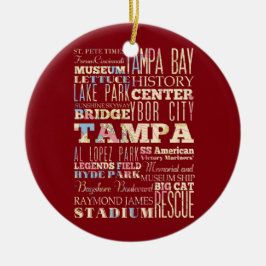 Attraktioner & berömd ställen av Tampa, Florida. Julgransprydnad Keramik