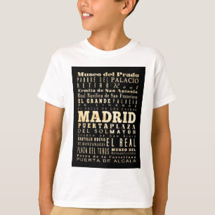 Attraktioner och berömd ställen av Madrid, Spanien T-shirt
