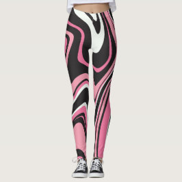 Attraktiv agate marble l Rosa och svart Exercise Leggings