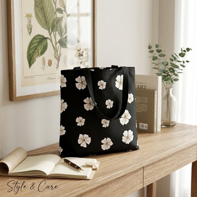 Attraktiv blommig handväsk – Stilig och mångsidig Tygkasse (Attractive Floral Tote Bag – Stylish & Versatile)