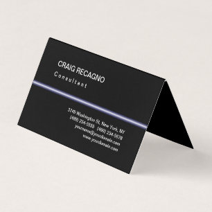 Attraktiv charming Black White Blue-Affärskort Visitkort