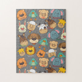 Attraktiv färgstark stor safari söt baby djur pussel