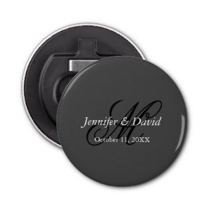 Attraktiv kalligrafi Monogram Bröllop Flasköppnare