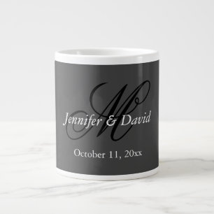 Attraktiv kalligrafi Monogram Bröllop Jumbo Mugg