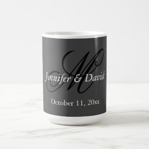 Attraktiv kalligrafi Monogram Bröllop Kaffemugg