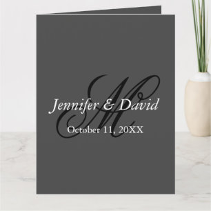 Attraktiv kalligrafi Monogram Bröllop Kort
