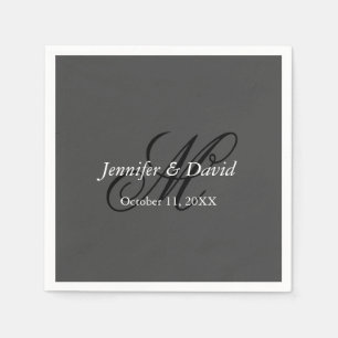 Attraktiv kalligrafi Monogram Bröllop Pappersservett