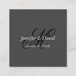 Attraktiv Kalligrafi Monogram Bröllop Tilläggskort