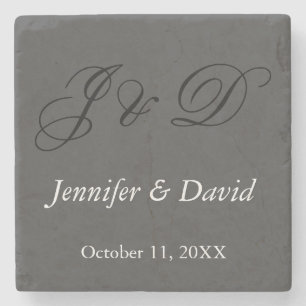 Attraktiv kalligrafi-skript Monogram Bröllop Stenunderlägg