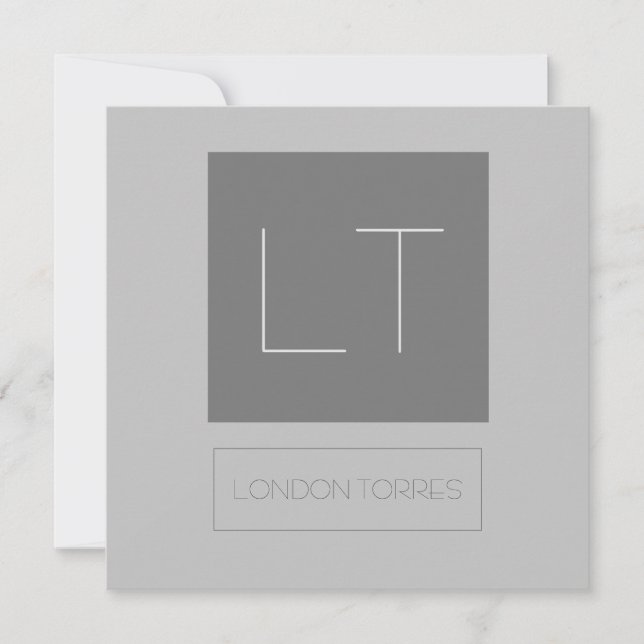 Attraktiv monogram Grått Plain (Framsida)