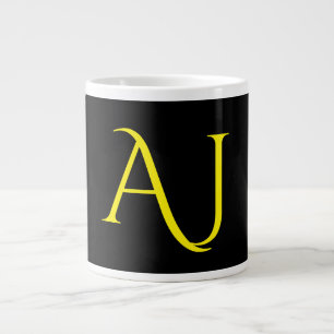 Attraktiv monogram gul svart modern minimalistisk jumbo mugg