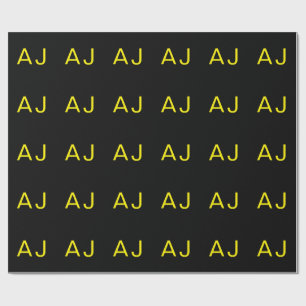 Attraktiv monogram gul svart modern minimalistisk presentpapper