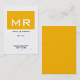 Attraktiv Monogram Gult White Premium Pearl Visitkort