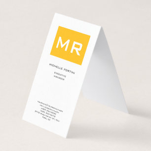 Attraktiv Monogram Gult White Premium Pearl Visitkort