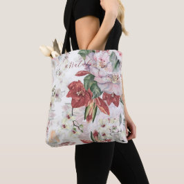 Attraktiv monogramdamm och lyxburgundär söt tygkasse