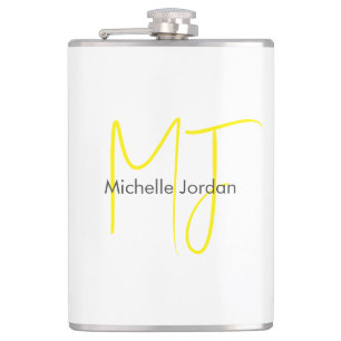 Attraktiv monogramGult Vit modern, minimalistisk Fickplunta