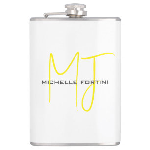 Attraktiv monogramGult Vit modern, minimalistisk Fickplunta
