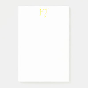 Attraktiv monogramGult Vit modern, minimalistisk Post-it Block
