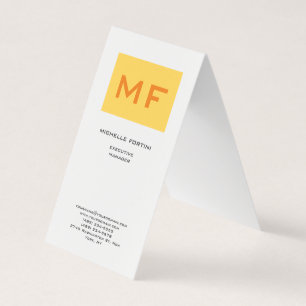 Attraktiv monogramGult Vit modern, minimalistisk Visitkort