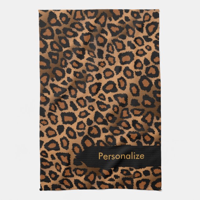 Attraktiv ractive Brown Leopard Animal Print Kökshandduk (Vertikal)