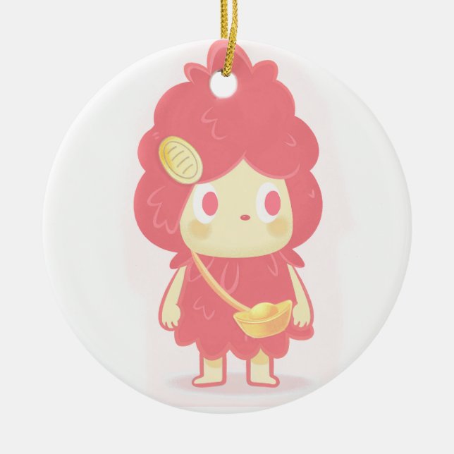 Attraktiv rikedom julgransprydnad keramik (Framsidan)