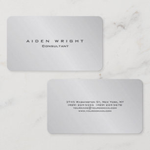Attraktiv Silver Grått-Snyggt Modern minimalist Visitkort