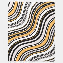 Attraktiv svart gult i Abstrakt mönster Fleecefilt