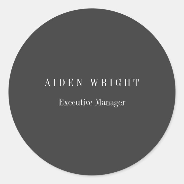 Attraktiv svart klassisk minimalism runt klistermärke (Framsida)