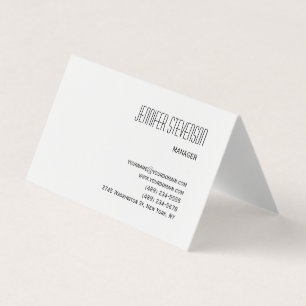 Attraktiv svart, vit, modern, minimalistisk slinga visitkort