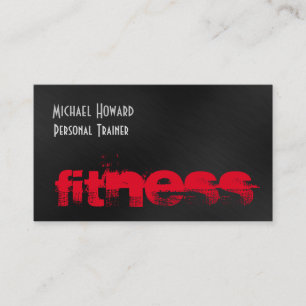 Attraktiv, unik svart Grått Red Personal Trainer Visitkort